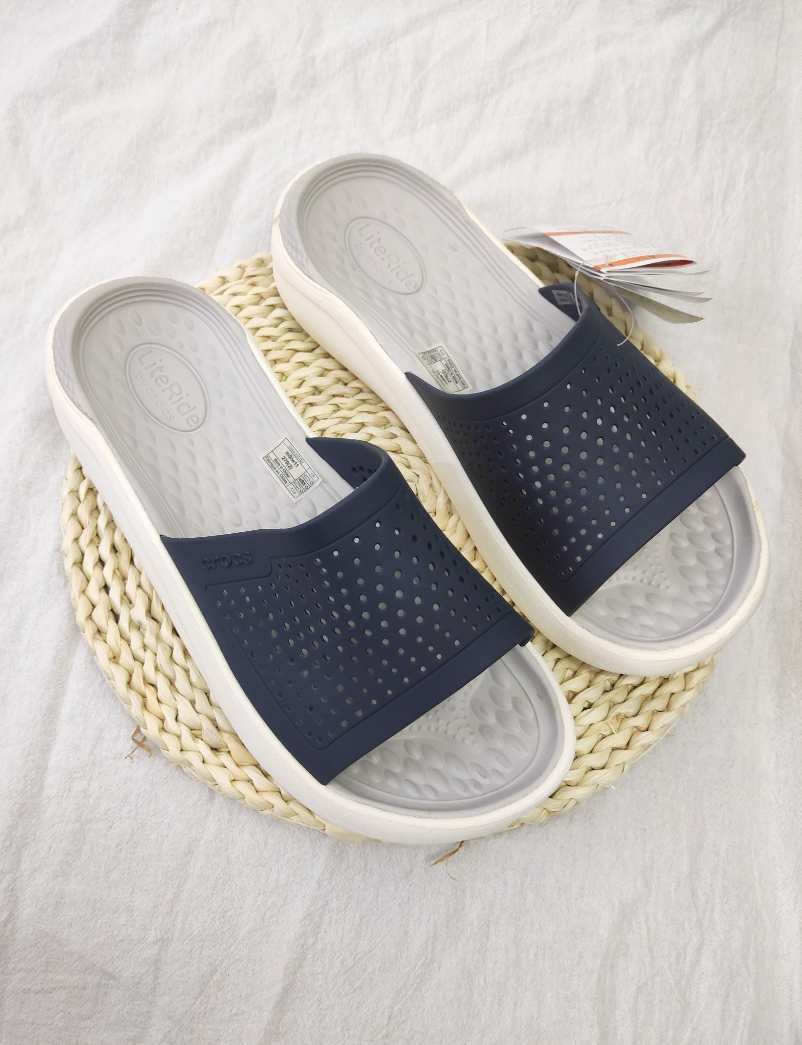 SAYYAS Men's and Women's LiteRide Slide Sandals Light Grey