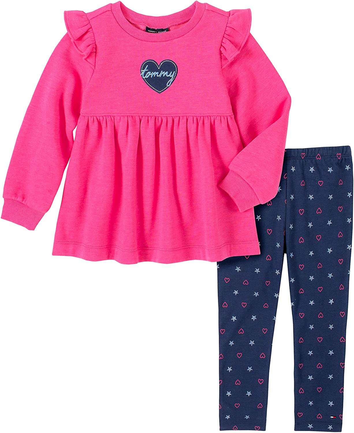 SAY YAS CLOTHING Girls' 2 Pieces Leggings Set Pink/Navy